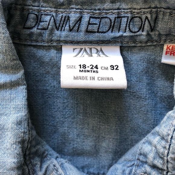 Zara Kids Denim Chambray Shirt - Picture 4 of 5